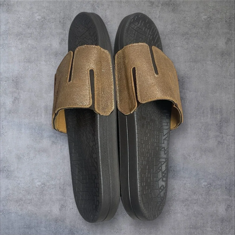 SAS Float Slide Sandals Sunstone  Gold Metallic Bronze Womens 10 Wide Slip On